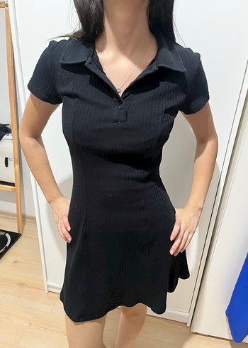 siyah midi kadın elbise - Görsel 2