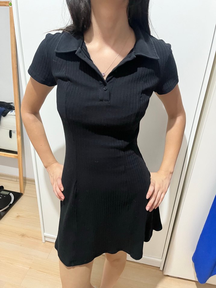 siyah midi kadın elbise - Görsel 2