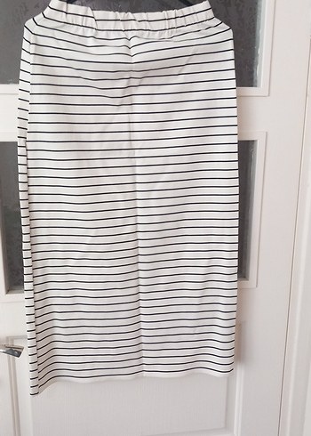 Çizgili Piliseli Midi Hamile Eteği - Görsel 2