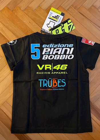 4 Yaş Beden siyah Renk VR46 Baskılı 4-5 yaş Çocuk Tshirt