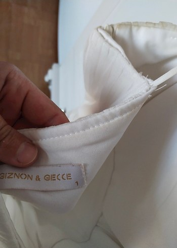 Bohem Tarzı Beyaz Uzun Askılı abiye elbise - Görsel 5