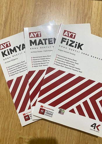 AYT Kimya, Matematik ve Fizik Soru Bankaları 4K Yayınları