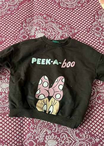 Kız Çocuk Siyah Baskılı Sweatshirt - Görsel 2