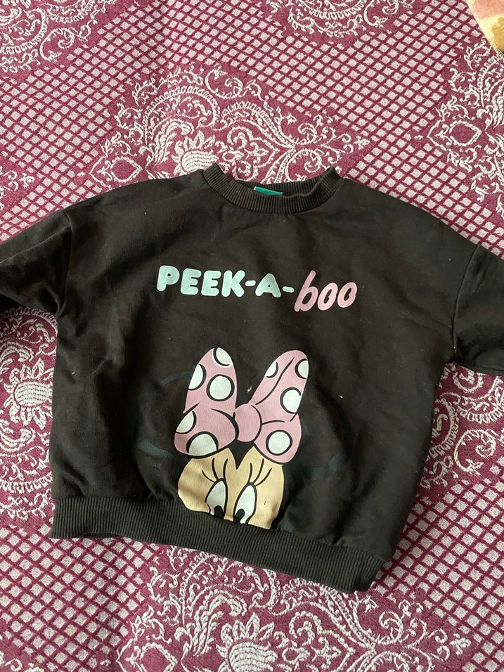 Kız Çocuk Siyah Baskılı Sweatshirt - Görsel 2