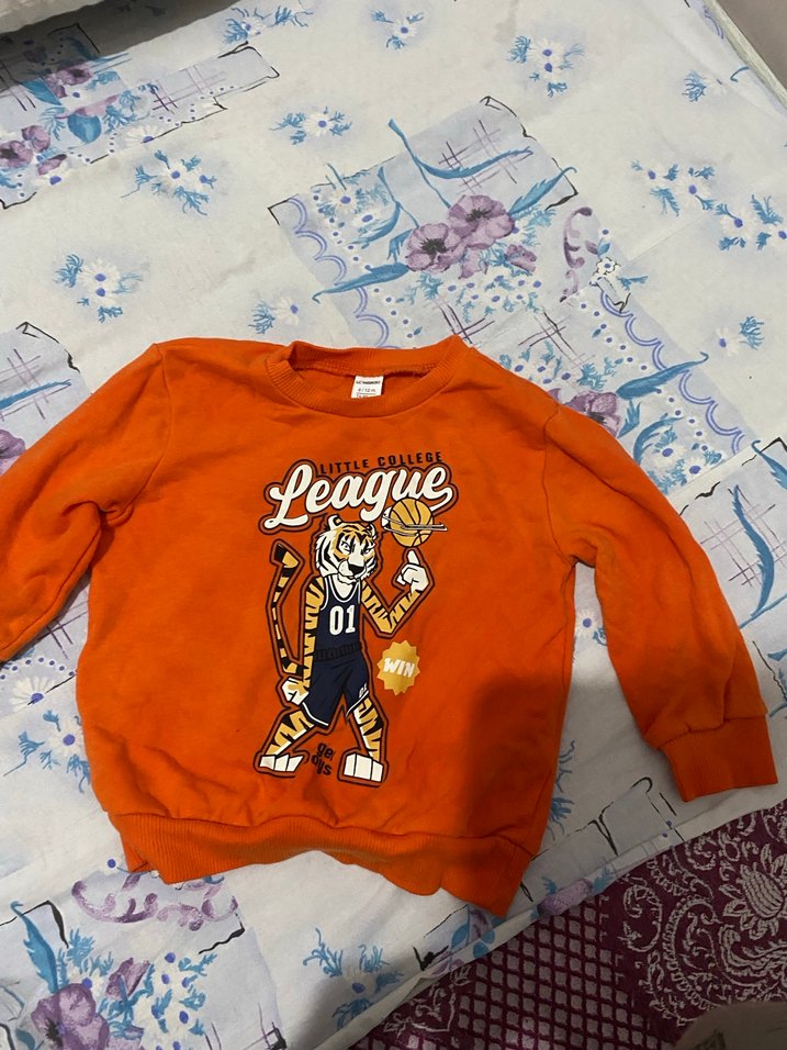 Turuncu Baskılı Erkek Çocuk Sweatshirt - Görsel 2