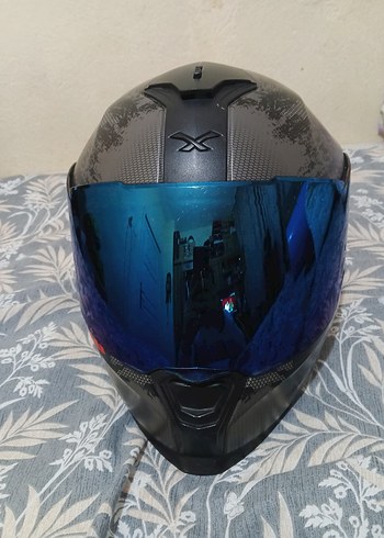 Nexx Desenli Siyah Motosiklet Kaskı, Tokalı - Görsel 5