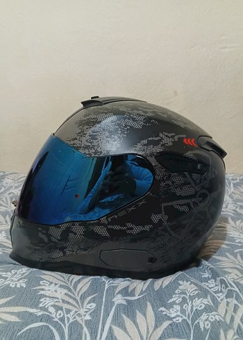 Nexx Desenli Siyah Motosiklet Kaskı, Tokalı - Görsel 4