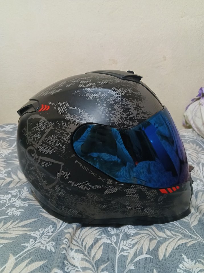 Nexx Desenli Siyah Motosiklet Kaskı, Tokalı - Görsel 2