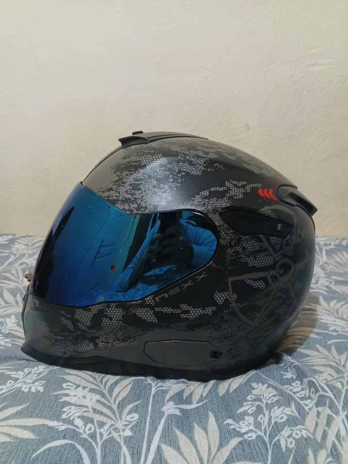 Nexx Desenli Siyah Motosiklet Kaskı, Tokalı - Görsel 4