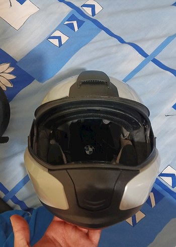 BMW Minimalist Beyaz Motosiklet Kaskı - Görsel 5