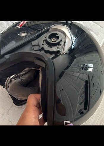 LS2 Kilitli Siyah Biker Motosiklet Kaskı - Görsel 2