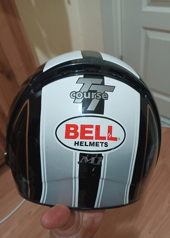 Bell m beden Beyaz Siyah Desenli Biker Kask - Görsel 5