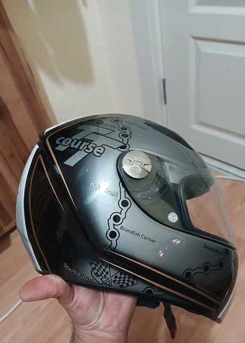 Bell m beden Beyaz Siyah Desenli Biker Kask - Görsel 6