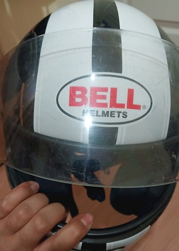Bell m beden Beyaz Siyah Desenli Biker Kask - Görsel 4