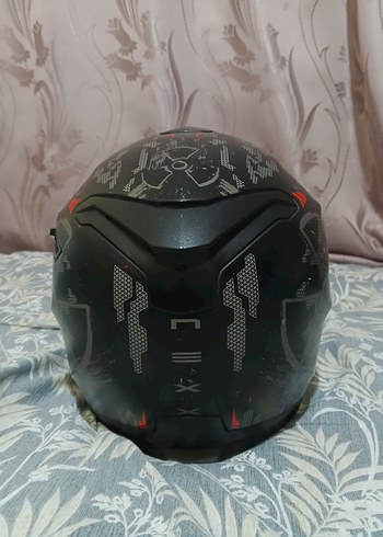 Nexx Kilitli Siyah Desenli Grunge Punk Motosiklet Kaskı - Görsel 2