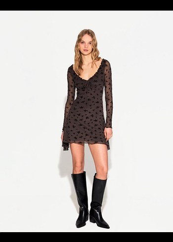 Bershka desenli mini elbise - Görsel 4