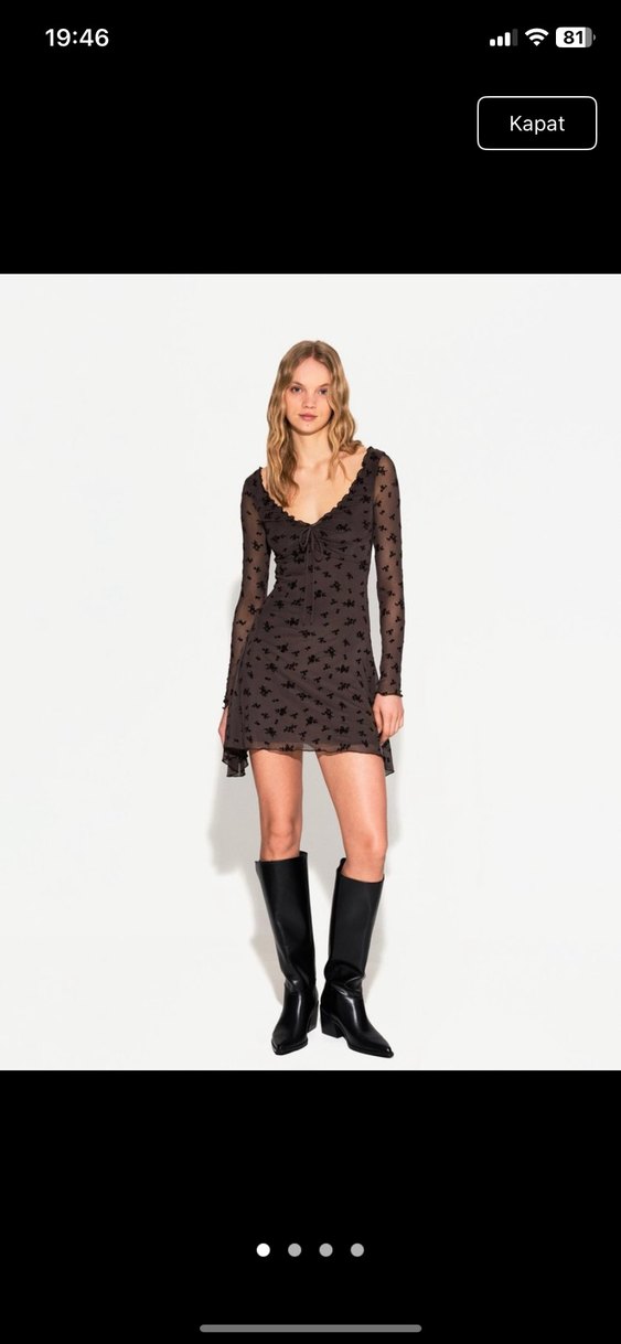 Bershka desenli mini elbise - Görsel 4