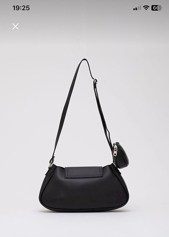 Siyah krem tek bölmeli kol çantası - Görsel 4