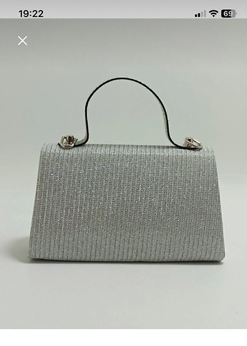 Gümüş simli abiye çanta - Görsel 3