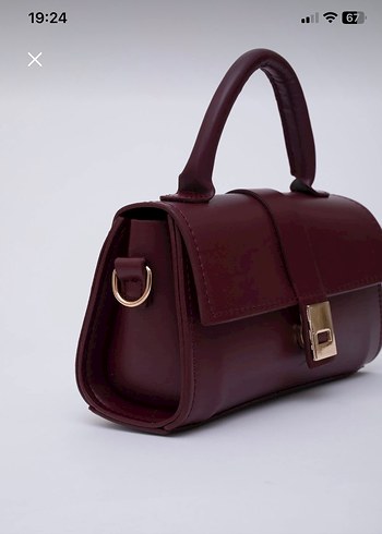 Bordo  Suni Deri Çanta - Görsel 5