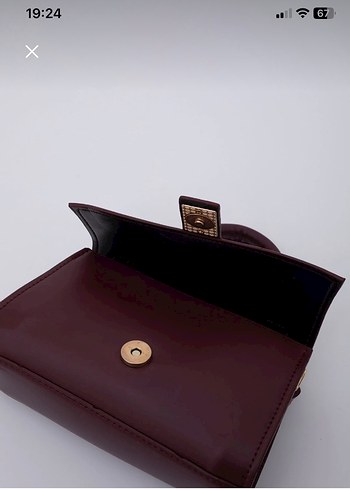 Bordo  Suni Deri Çanta - Görsel 6