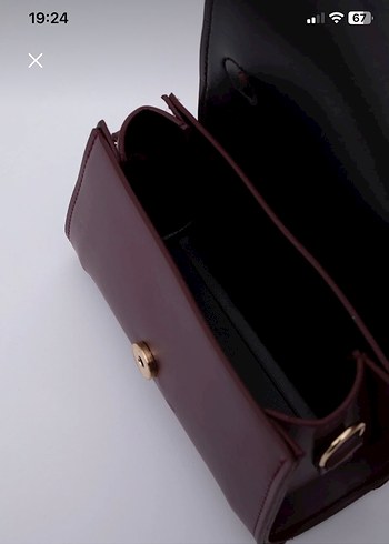 Bordo  Suni Deri Çanta - Görsel 7