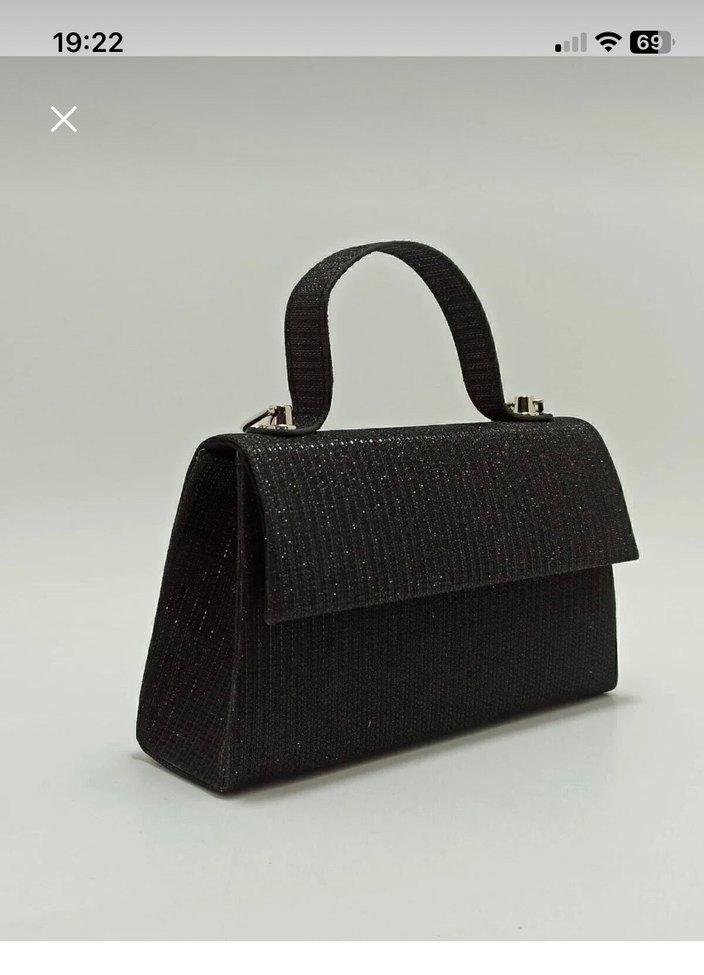 Simli siyah abiye çanta - Görsel 4
