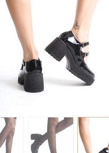 36 Beden Lolita Siyah Rugan Oxford Ayakkabı