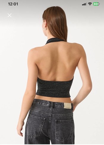 Stradivarius Simli boyundan bağlamalı top - Görsel 4