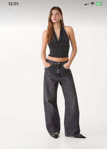 Stradivarius Simli boyundan bağlamalı top - Görsel 2