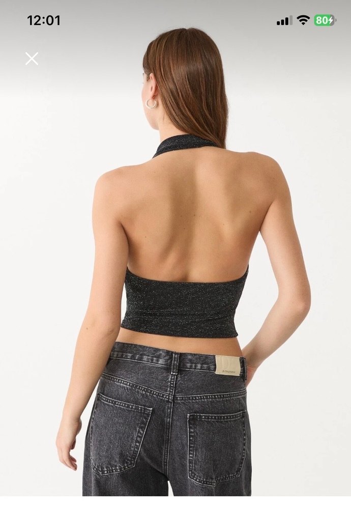 Stradivarius Simli boyundan bağlamalı top - Görsel 4