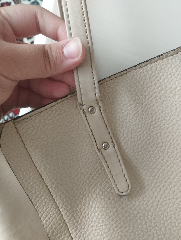 Bej Deri Kadın  Çantası - Görsel 3