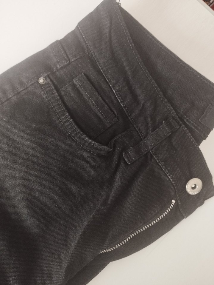 Siyah Kadın pantolon İspanyol paça - Görsel 2