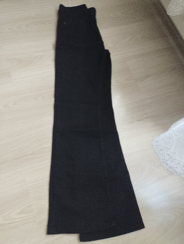 Siyah Kadın pantolon İspanyol paça - Görsel 3