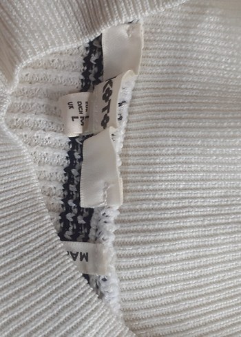 Çizgili Boğazlı Kolsuz Triko - Görsel 3