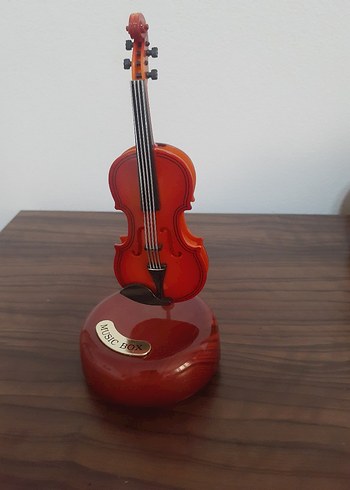 Renkli Kahverengi Mini Keman Dekoru - Görsel 2