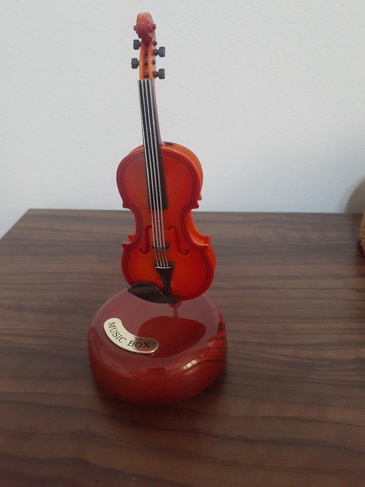 Renkli Kahverengi Mini Keman Dekoru - Görsel 2