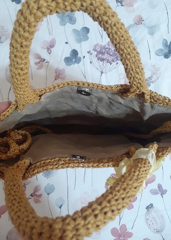 Bej Örgü el yapımı  Kadın Çanta - Görsel 3