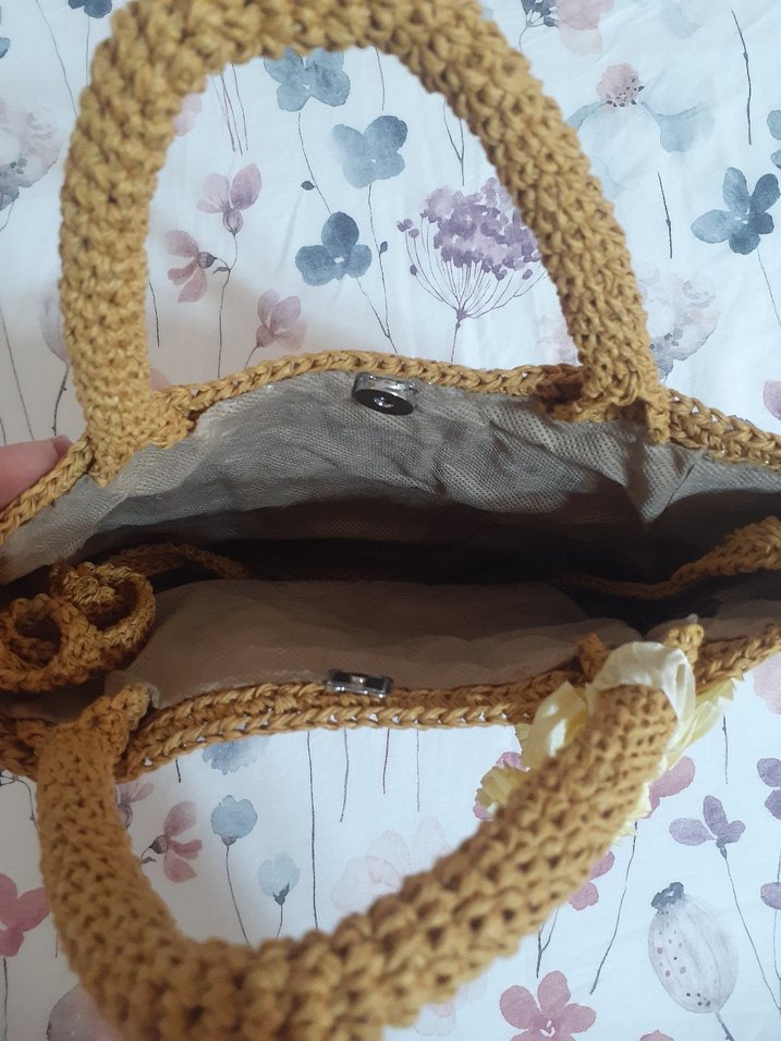 Bej Örgü el yapımı  Kadın Çanta - Görsel 3