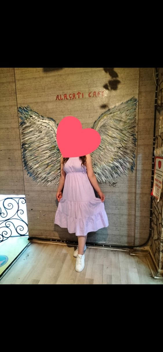 Bohem Stil Pastel Mor Uzun Kolsuz Elbise - Görsel 2