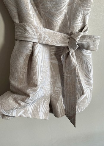 Bej Straplez Kemerli Mini Tulum - Görsel 2