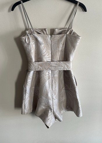 Bej Straplez Kemerli Mini Tulum - Görsel 5