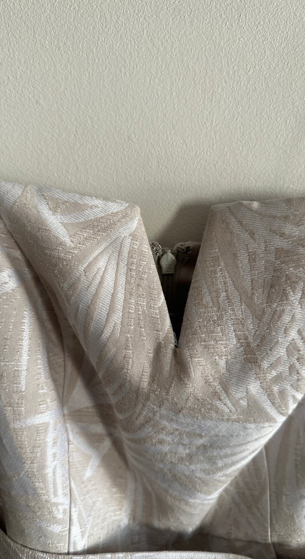 Bej Straplez Kemerli Mini Tulum - Görsel 4