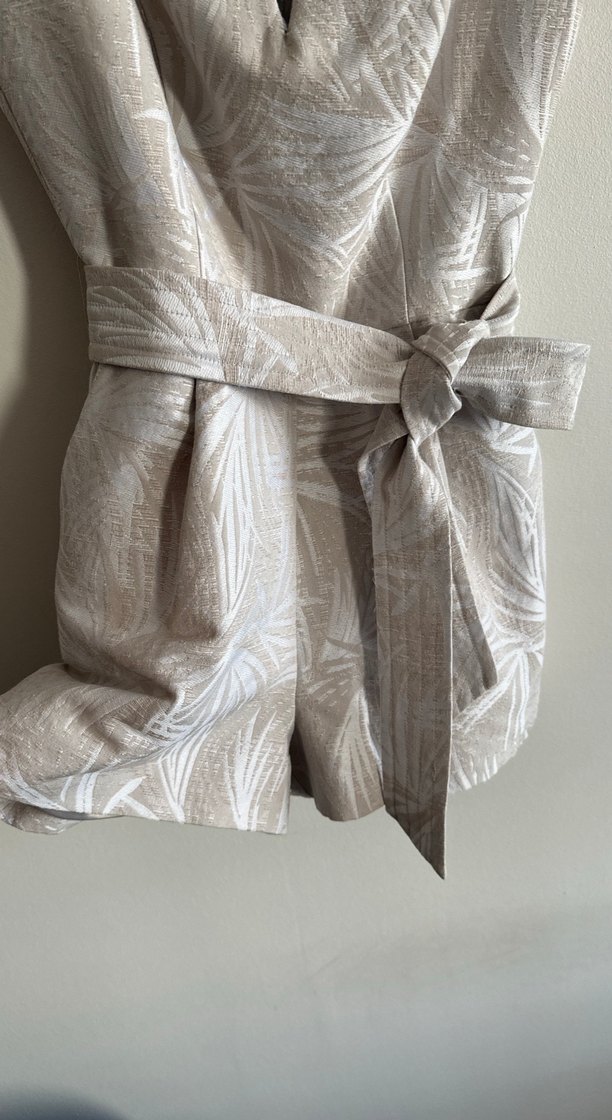 Bej Straplez Kemerli Mini Tulum - Görsel 2