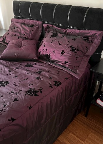 Mor Nakışlı Yatak Örtüsü Kervan marka - Görsel 7