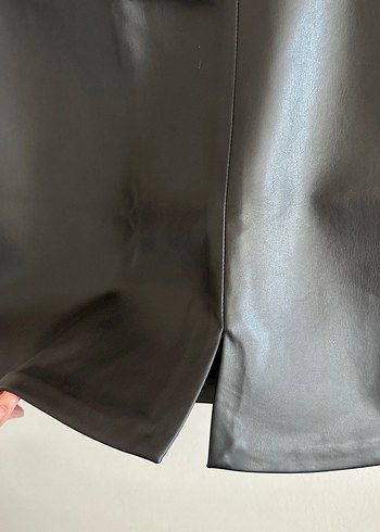 Deri Siyah Mini Etek - Görsel 2