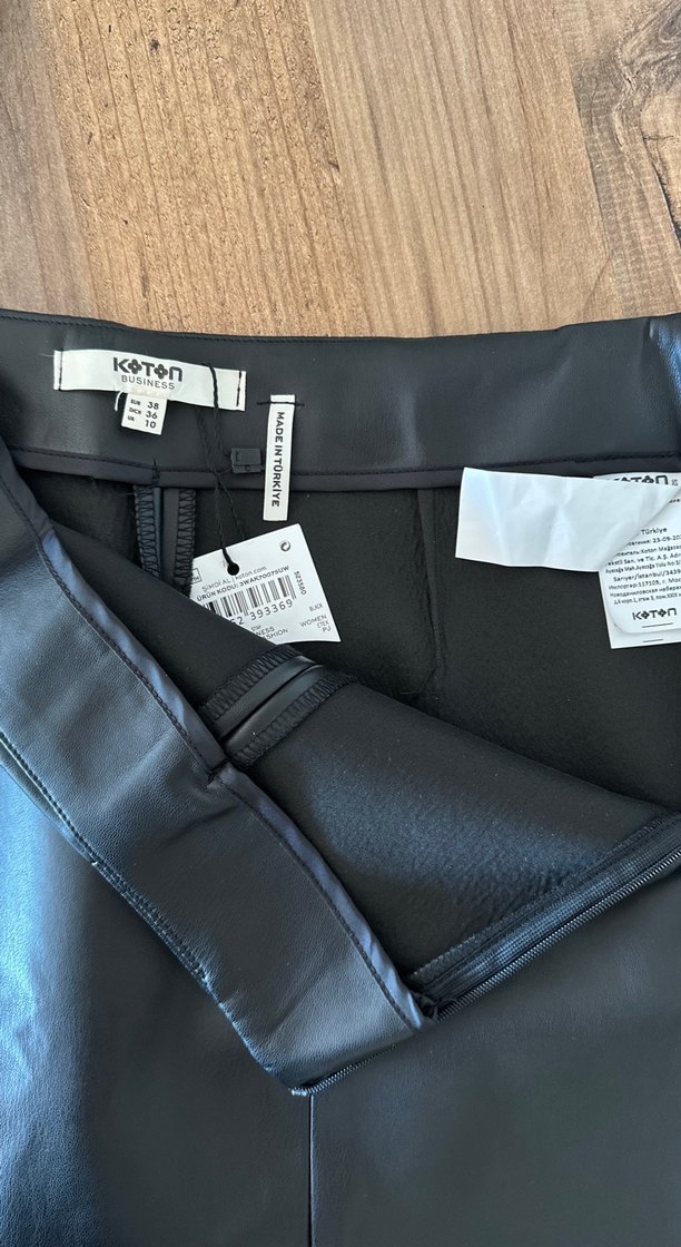 Deri Siyah Mini Etek - Görsel 4