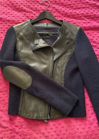 Kürk Detaylı Deri Biker Kadın Ceket - Görsel 5