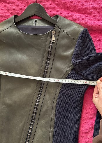 Kürk Detaylı Deri Biker Kadın Ceket - Görsel 9