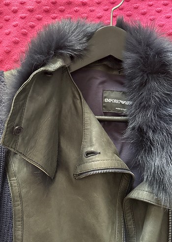 Kürk Detaylı Deri Biker Kadın Ceket - Görsel 4